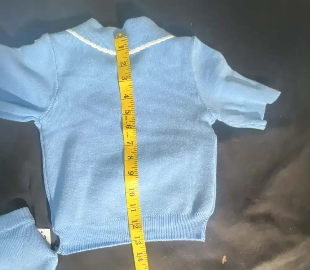 Scout & Story Girls Blue Knit Collared Sweater and Skirt Set